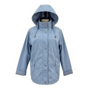 Mackintosh New England Lightweight Rain jacket/Light Blue nautical Coat SZ M